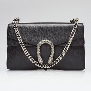 Gucci Black Leather Dionysus Small Shoulder Bag